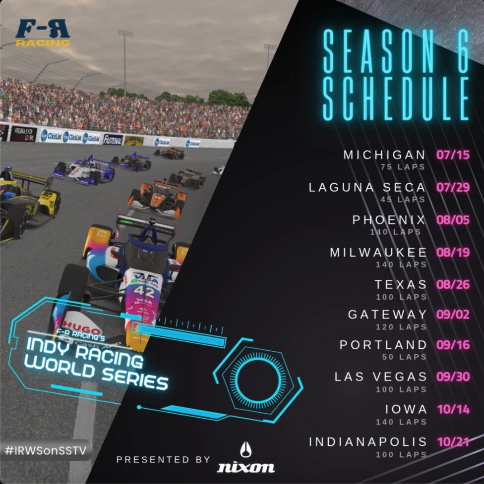 iRacing Indy Racing World Series 2025 Schedule